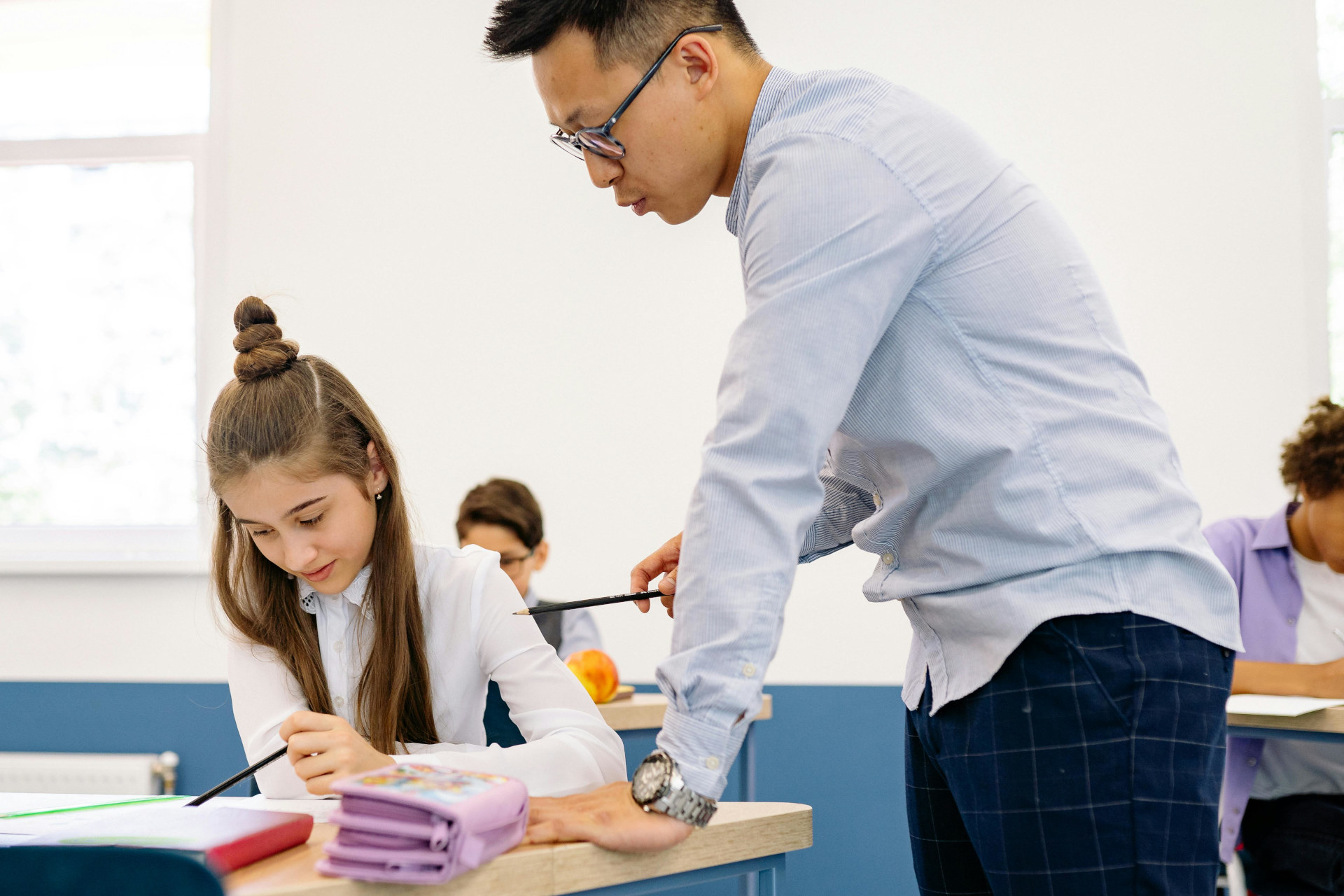 a man teaching a student